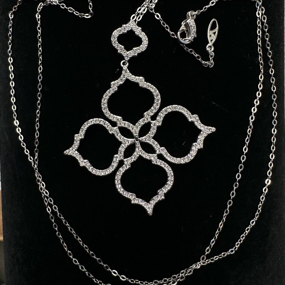 Nadri-Silver Crystal Statement Necklace